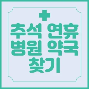 Read more about the article 추석연휴 병원 문여는 약국 찾기 방법