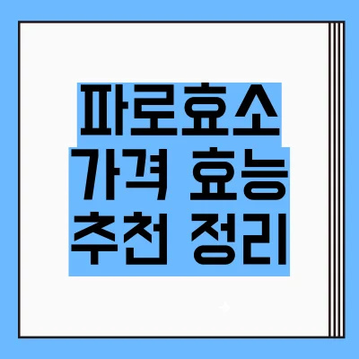 파로효소-가격-추천