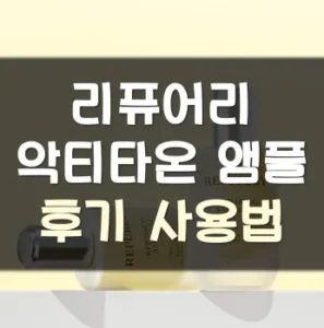 Read more about the article 리퓨어리 악티타온 앰플 후기 사용법