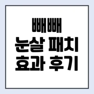 Read more about the article 빼빼 눈살 패치 후기 효과
