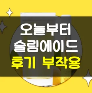 Read more about the article 오늘부터 슬림에이드 후기 부작용 효과