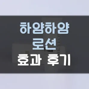 Read more about the article 하얌하얌 로션 후기 효과