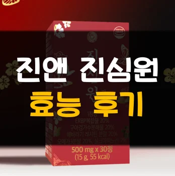 Read more about the article 진앤 진심원 효능 후기 부작용