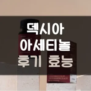 Read more about the article 덱시아 아세티놀 영양제 후기 효능