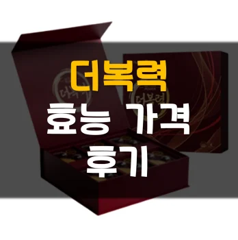 Read more about the article 더복력 가격 효능 후기 정리