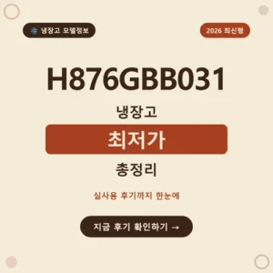 Read more about the article H876GBB031 가격, 870L 냉장·냉동 배분 확인