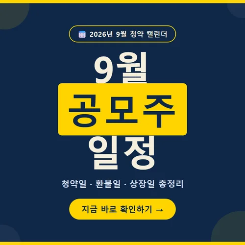 9월 공모주 일정