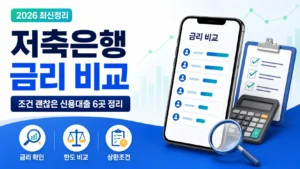 Read more about the article 저축은행금리비교｜조건 괜찮은 신용대출 6곳 정리