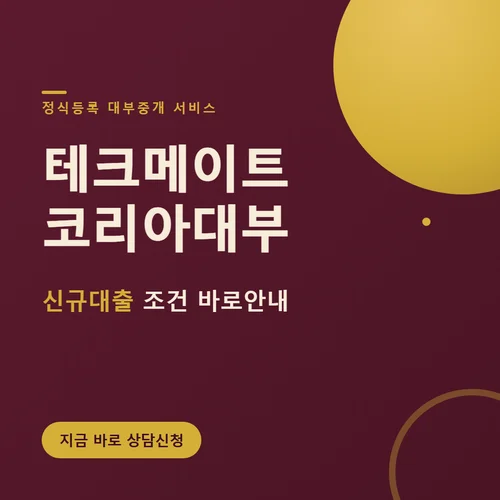 테크메이트코리아대부-신규대출