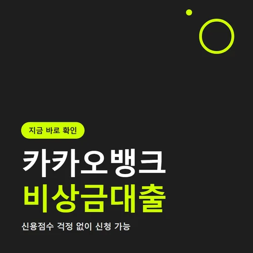 카카오뱅크 비상금대출-신용점수
