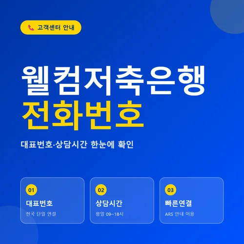 웰컴저축은행 전화번호