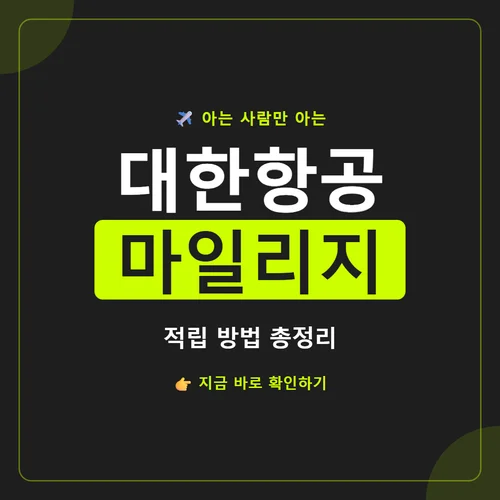 대한항공 마일리지-적립