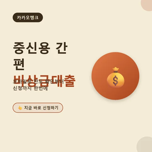 카카오뱅크 중신용 비상금대출